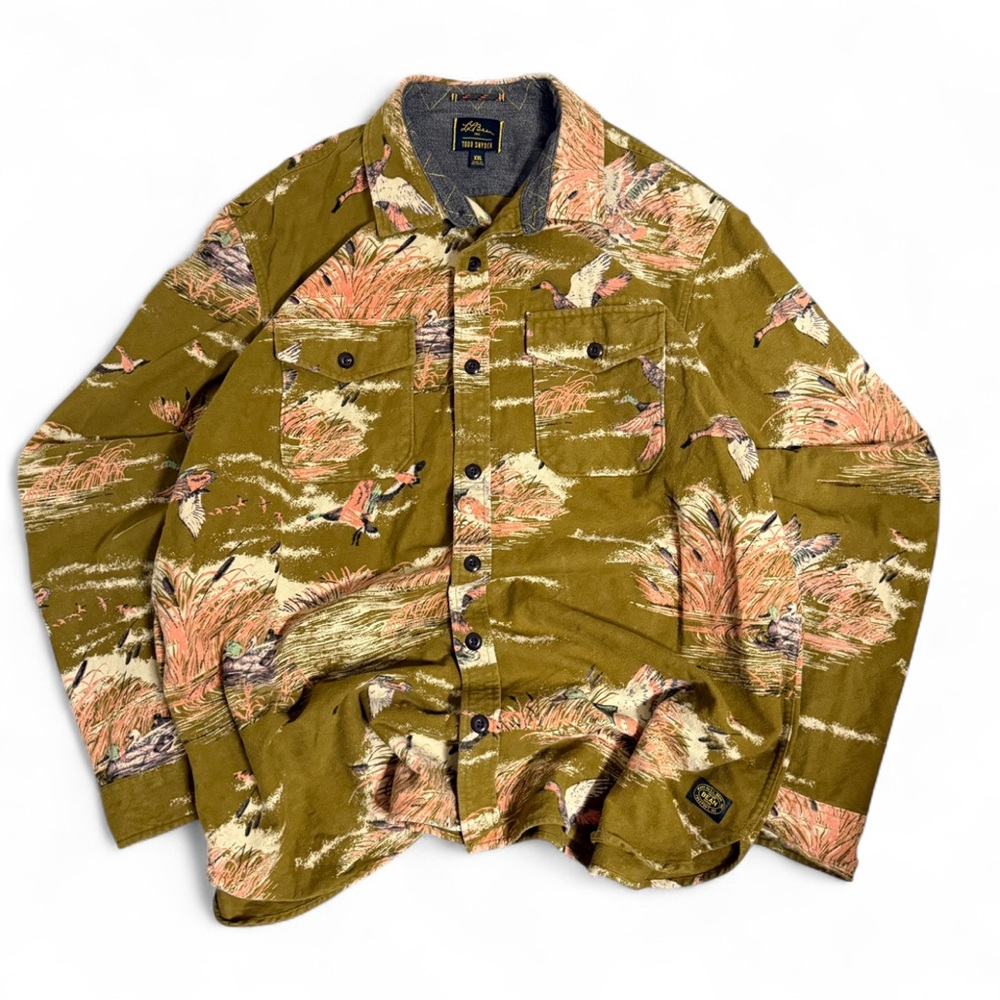 LL Bean x Todd Snyder Sportsman Duck Graphic Print Chamois Button Down Shirt XXL